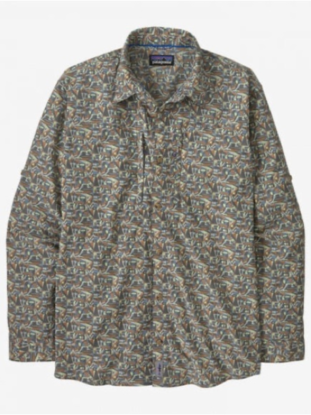 Patagonia XL Men's Long-Sleeved Sun Stretch Shirt - Utility Blue